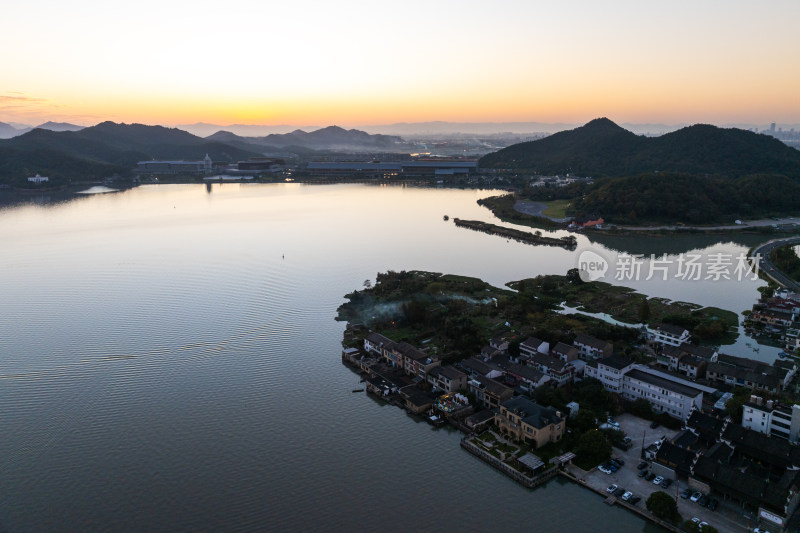 浙江宁波东钱湖陶公村航拍