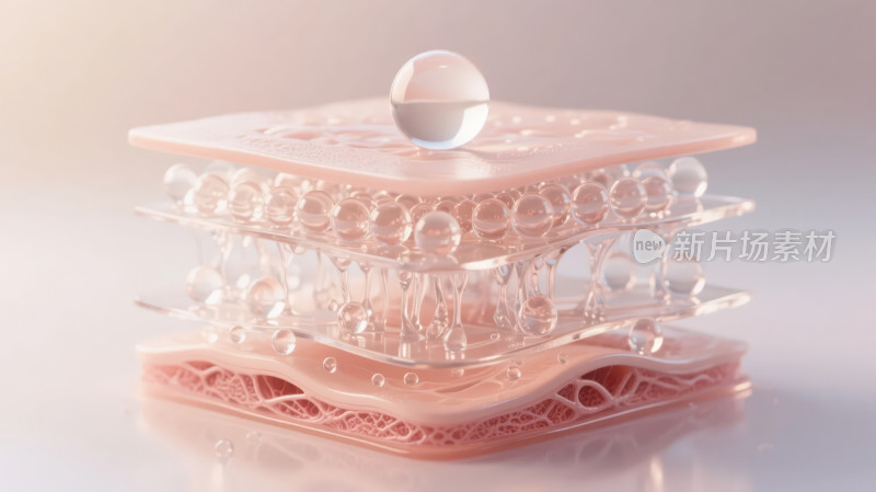 护肤品皮肤结构补水保湿美容科技背景图