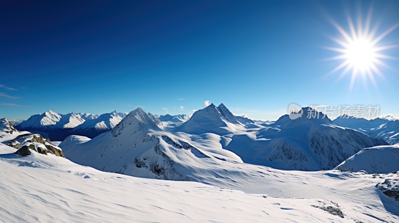 冬季唯美雪景雪山海报背景配图高清摄影图