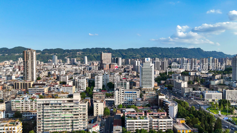 航拍四川宜宾建设宜宾城市风光摄影图