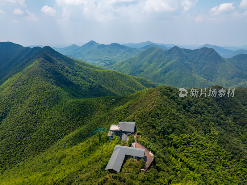 夏季白天航拍常州溧阳天目山南山竹海景区