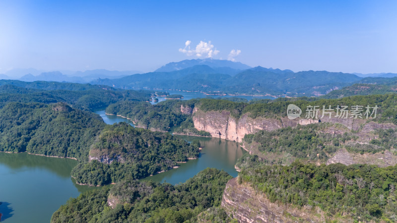 福建泰宁大金湖丹霞地貌航拍图