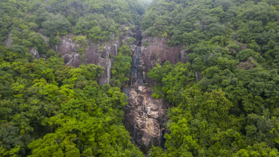 航拍深圳户外登山溯溪线路北山涧溪谷