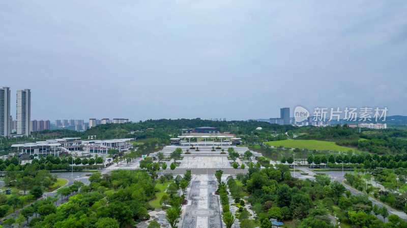 航拍湖北荆门园博园