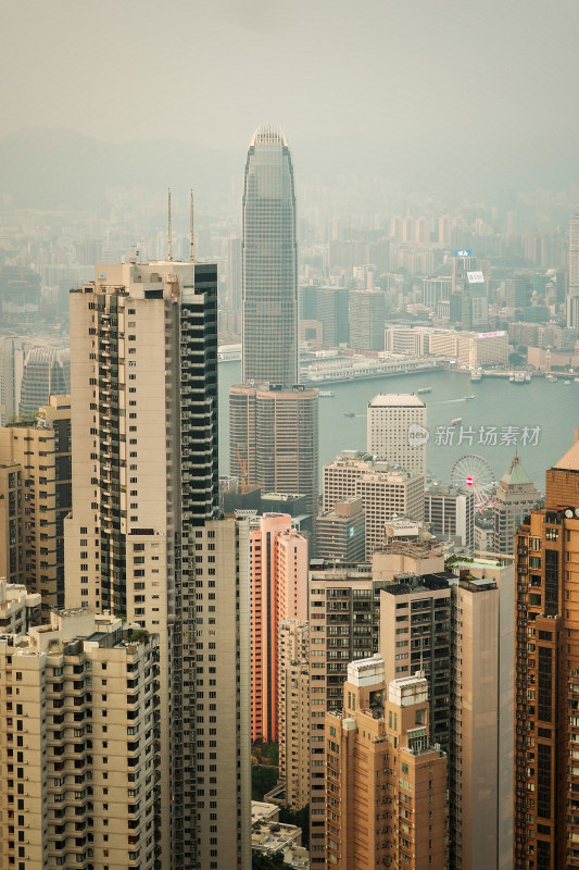 香港太平山顶俯看维多利亚港