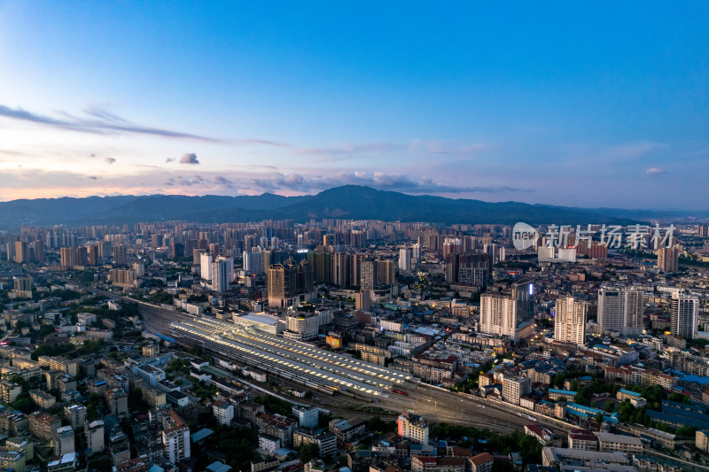 湖南怀化城市风光航拍图