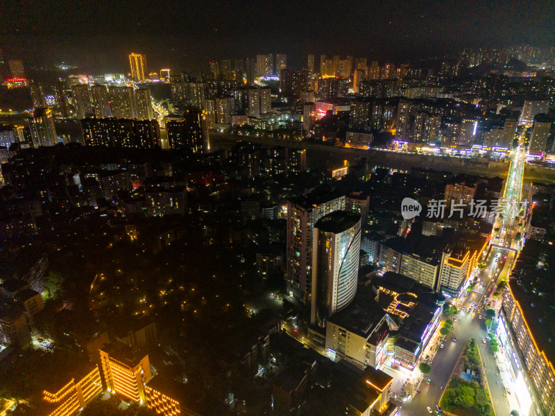 达州夜景航拍图