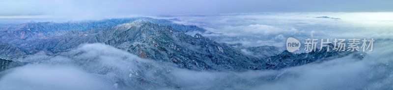 山脉大雪云海航拍辽阔高远壮观背景自然风景