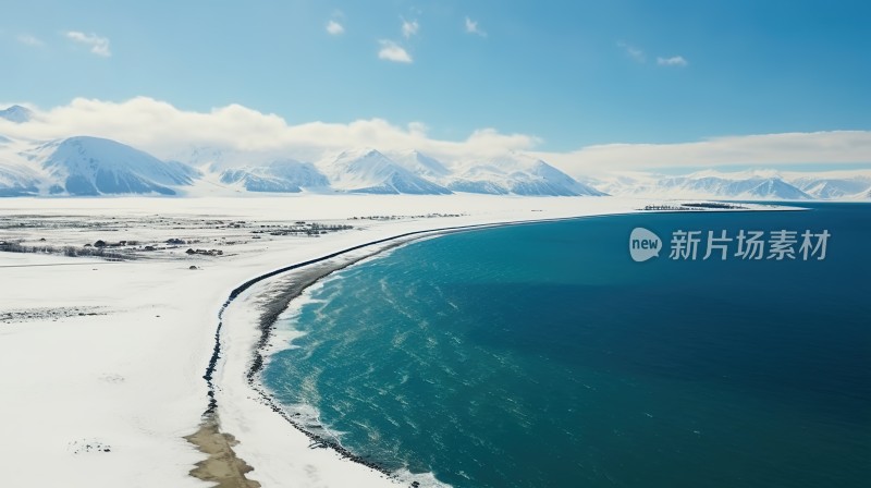 冬季唯美雪景雪山海报背景配图高清摄影图