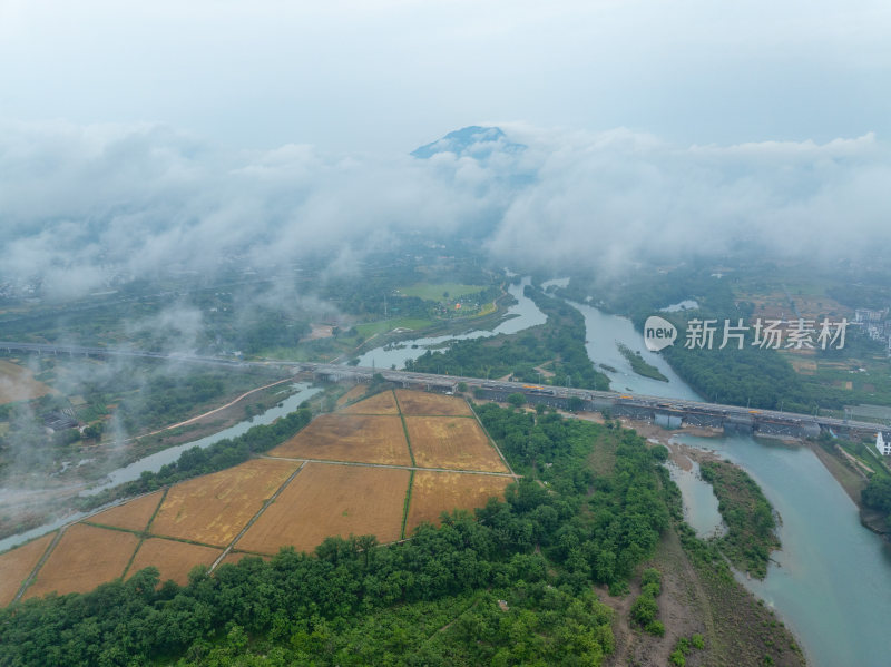 航拍浙江省温州市永嘉县楠溪江自然风光