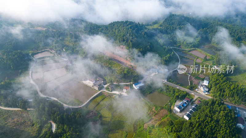 航拍四川南充嘉陵区美丽乡村