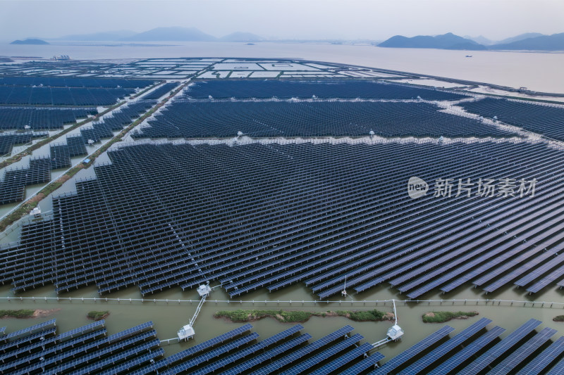 广东珠海海上新能源光伏发电站航拍