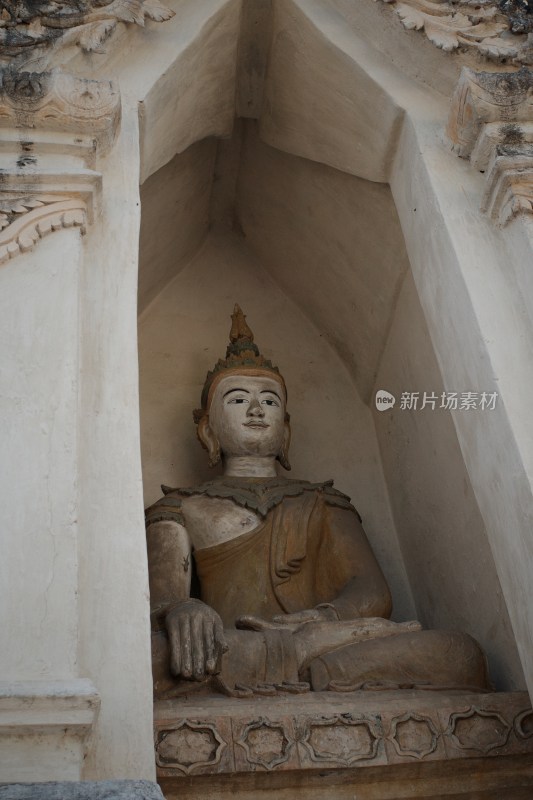 泰国清迈寺庙佛塔建筑特写