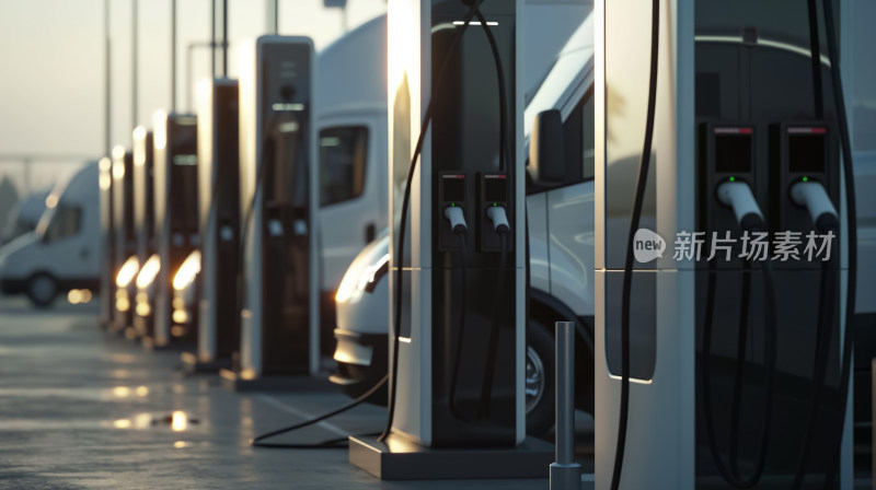 清晨电动汽车充电站科技与环保的新时代黎明