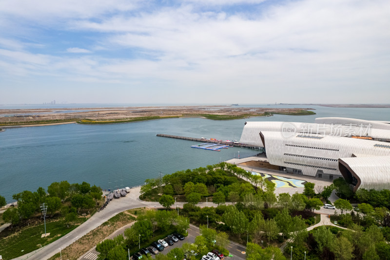 天津生态城国家海洋博物馆城市建筑风光航拍