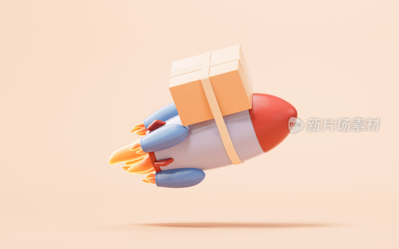 火箭与物流运输3D渲染