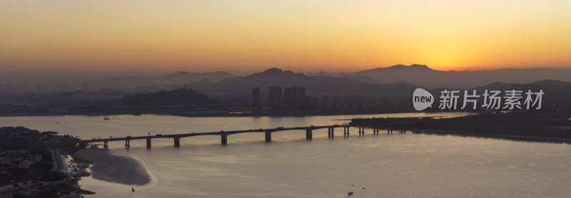 杭州西湖区钱塘江双浦五丰岛清晨风光