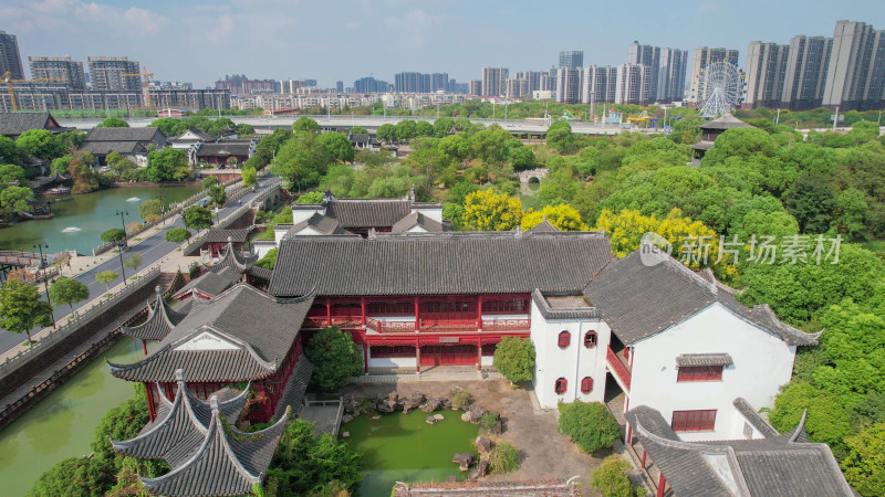 航拍江西南昌八大山人梅湖景区