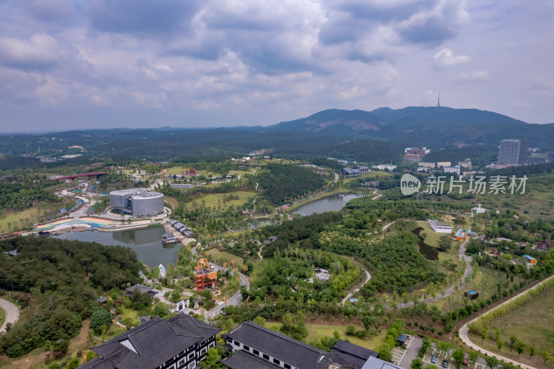 湖北襄阳城市风光旅游景区地标建筑航拍图