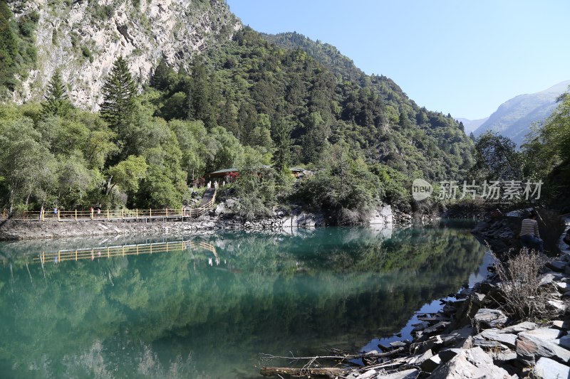 四川阿坝州茂县叠溪镇松坪沟景区风景