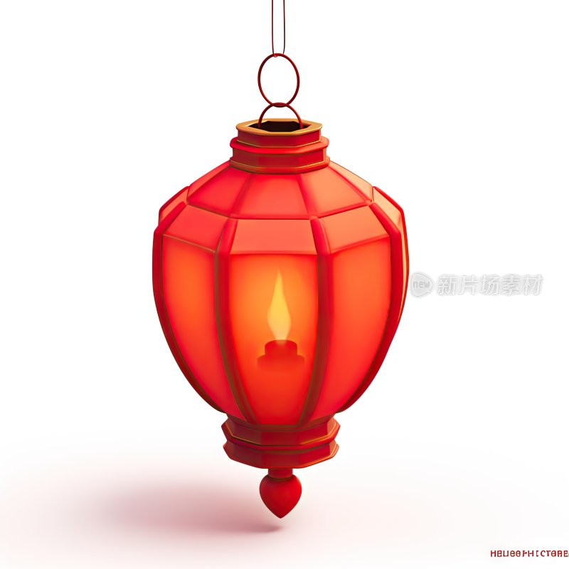 3D图标中国传统灯笼素材
