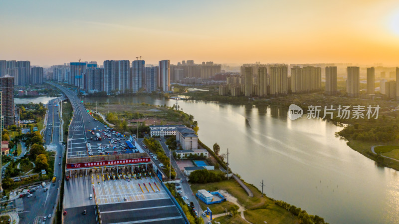 武汉东西湖区硚孝高速航拍
