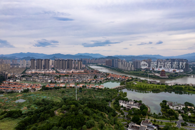 宜春城市建设绿化植物航拍图