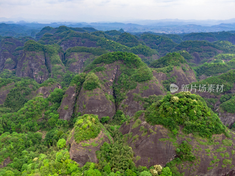 福建泰宁九龙潭上清溪丹霞地貌航拍