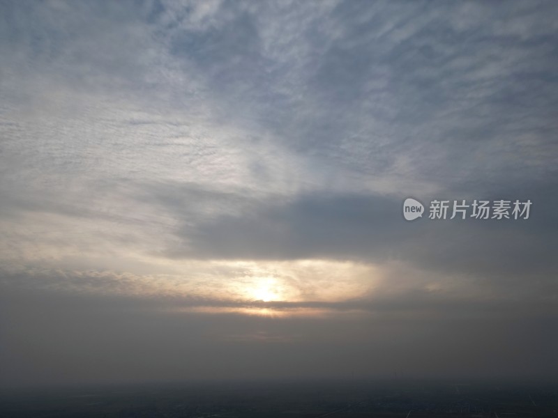 乡村日出航拍全景