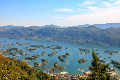 仙岛湖生态旅游景区，自然群山户外风景