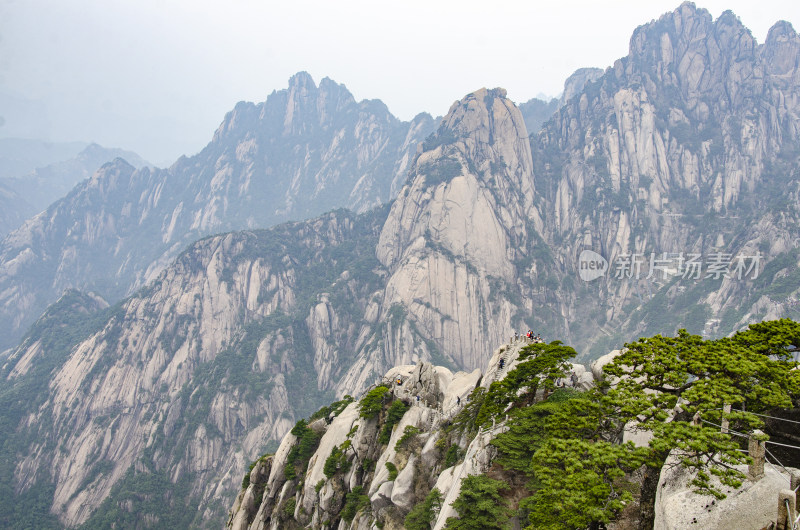 黄山松崖绝壁 险峻山峦 峰峦叠嶂