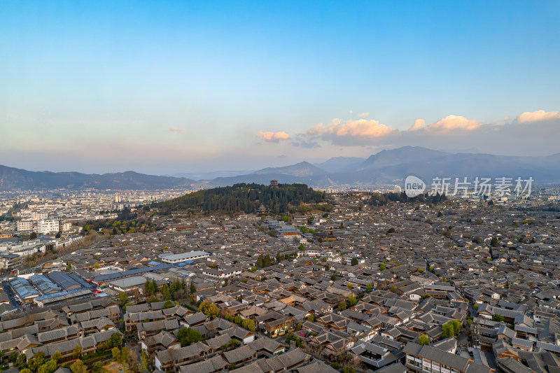 丽江古城全貌鸟瞰全景