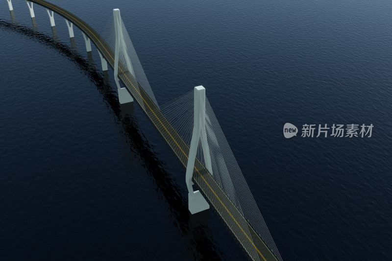 水面上的桥梁 3D渲染