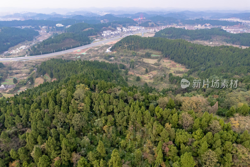 四川遂宁青山绿水航拍摄影图