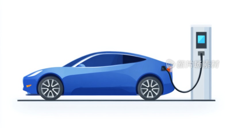 新能源汽车充电桩插画