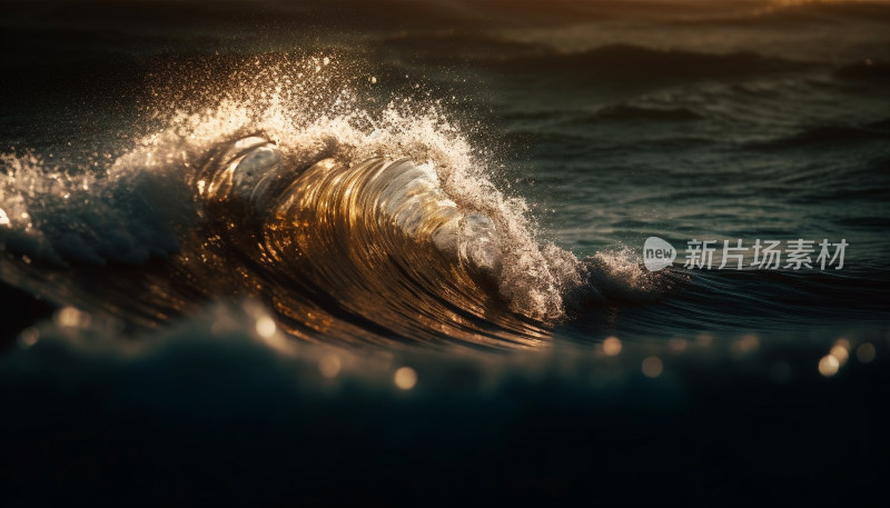 巨浪浪潮汹涌的大海