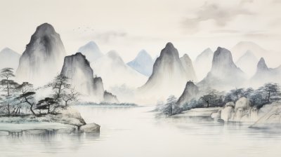 中国风水墨山水画