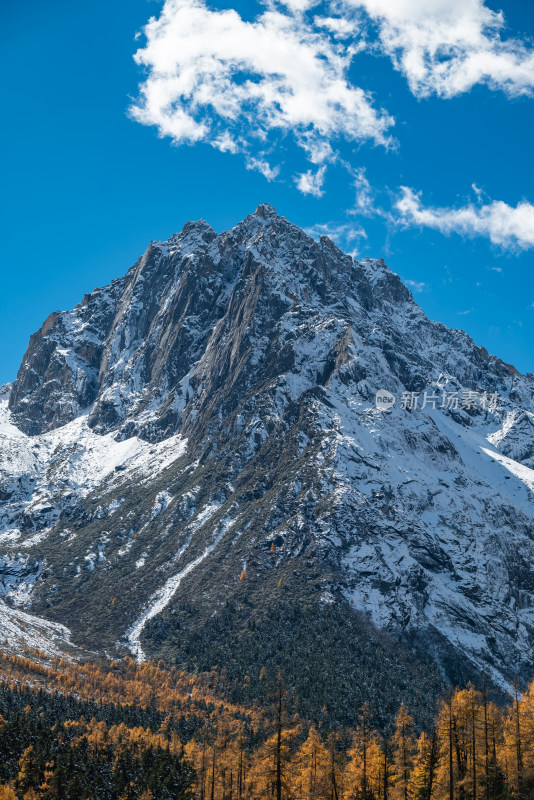 晴朗午后，四川毕棚沟景区秋景