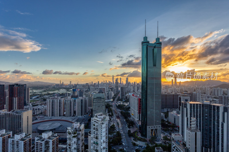 深圳罗湖地王大厦日落美景