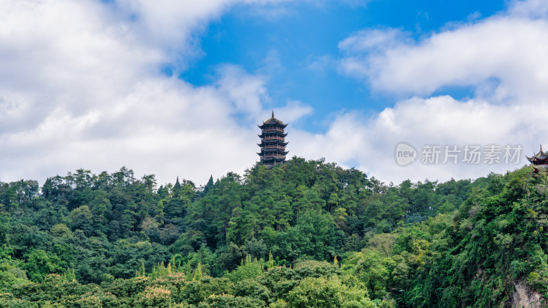 四川都江堰水利工程景区的风景