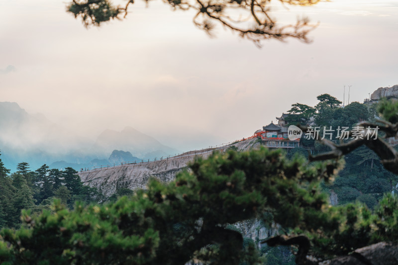 西岳华山日出日落朝霞晚霞云海美景