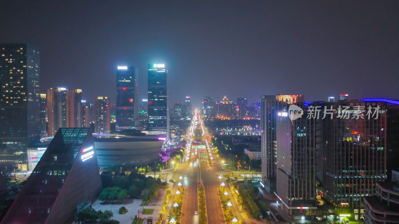 成都天府新城成都CBD天府大道夜景摄影图