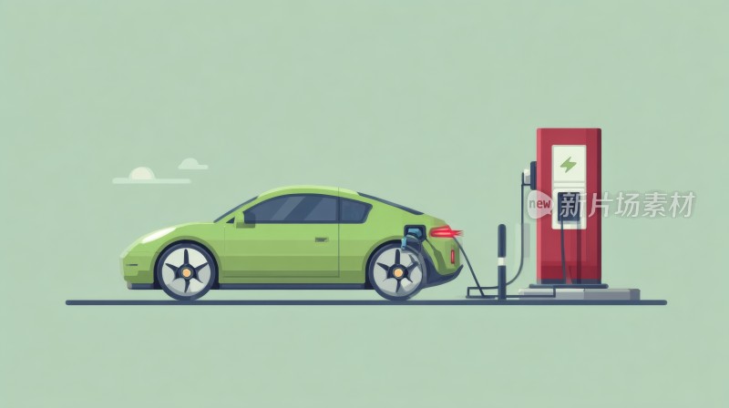 新能源汽车充电桩插画