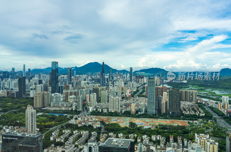 美丽深圳高楼大厦市中心城市风光全景