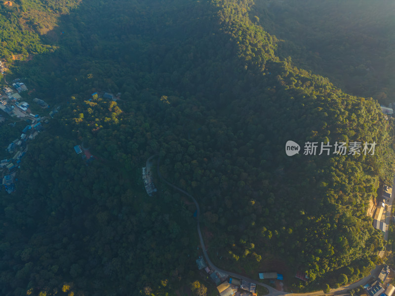 航拍山区乡村田园风光