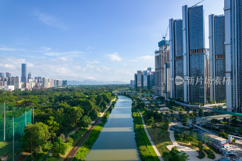 深圳南山区大沙河航拍