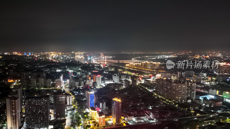 泉州丰泽区夜景灯光航拍图