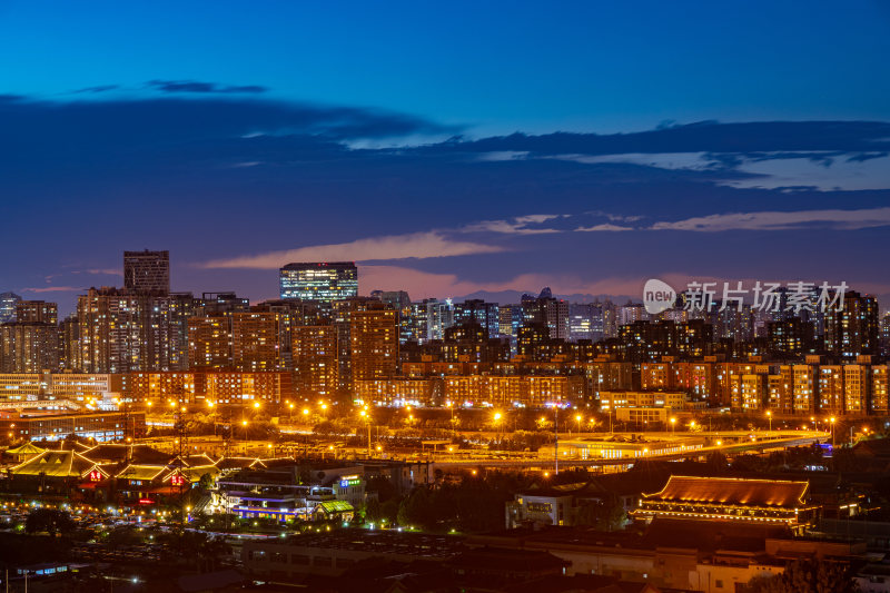 北京城市住宅夜景风光