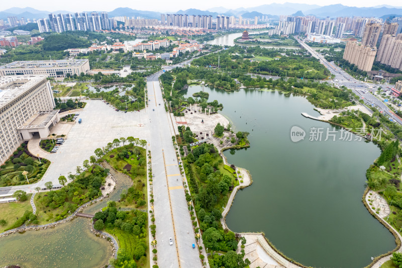 宜春城市建设绿化植物航拍图