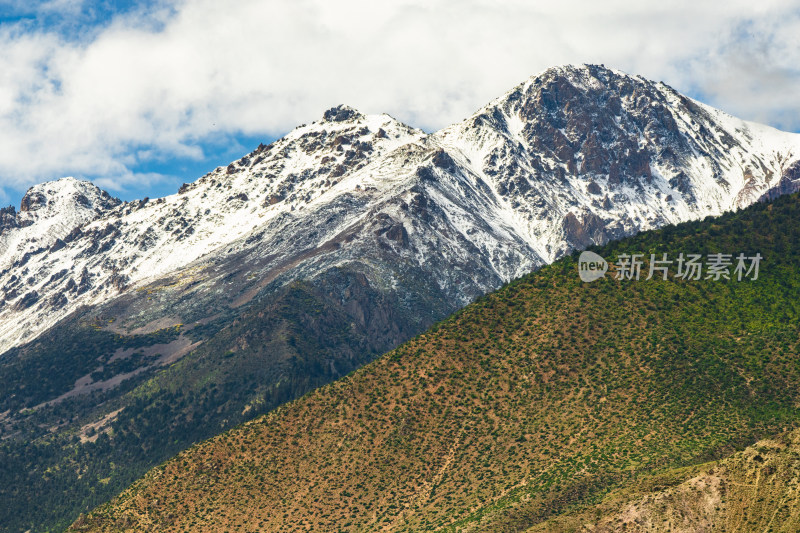 318川藏线川西甘孜高海拔草原雪山自然风光